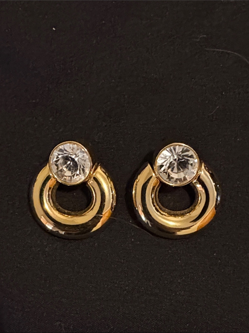 Joan Rivers Gold-Tone Crystal Hoop Drop Earrings